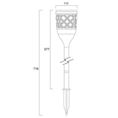 Sylvania Solar Bahçe Kazıklı / Taşınabılır Led Armatür Siyah (1500k-78lm) 2w