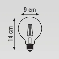 K2 6w E27 G95 Led Flamanlı Rustik Ampul Sarı Işık 2700k