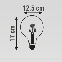 K2 8w E27 G125 Led Flamanlı Ampul 2700k Sarı Işık