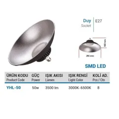 Ycl 50w Yüksek Tavan Led Ampul E27 Beyaz