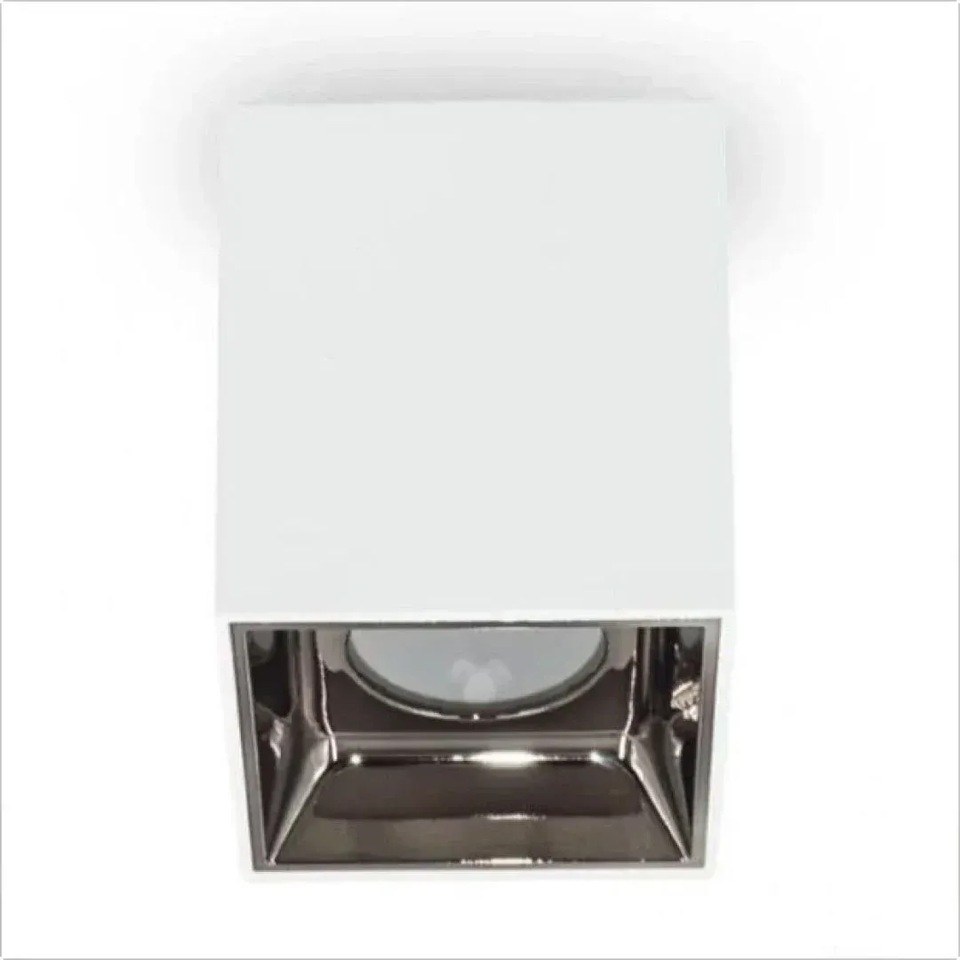 K2 Beyaz-Krom Gold Fırat Kare Sıva Üstü Spot