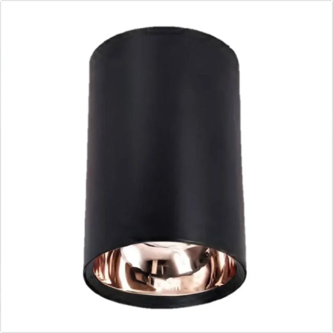 K2 Siyah-Rose Gold Fırat Yuvarlak Sıva Üstü Spot