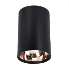 K2 Siyah-Rose Gold Fırat Yuvarlak Sıva Üstü Spot