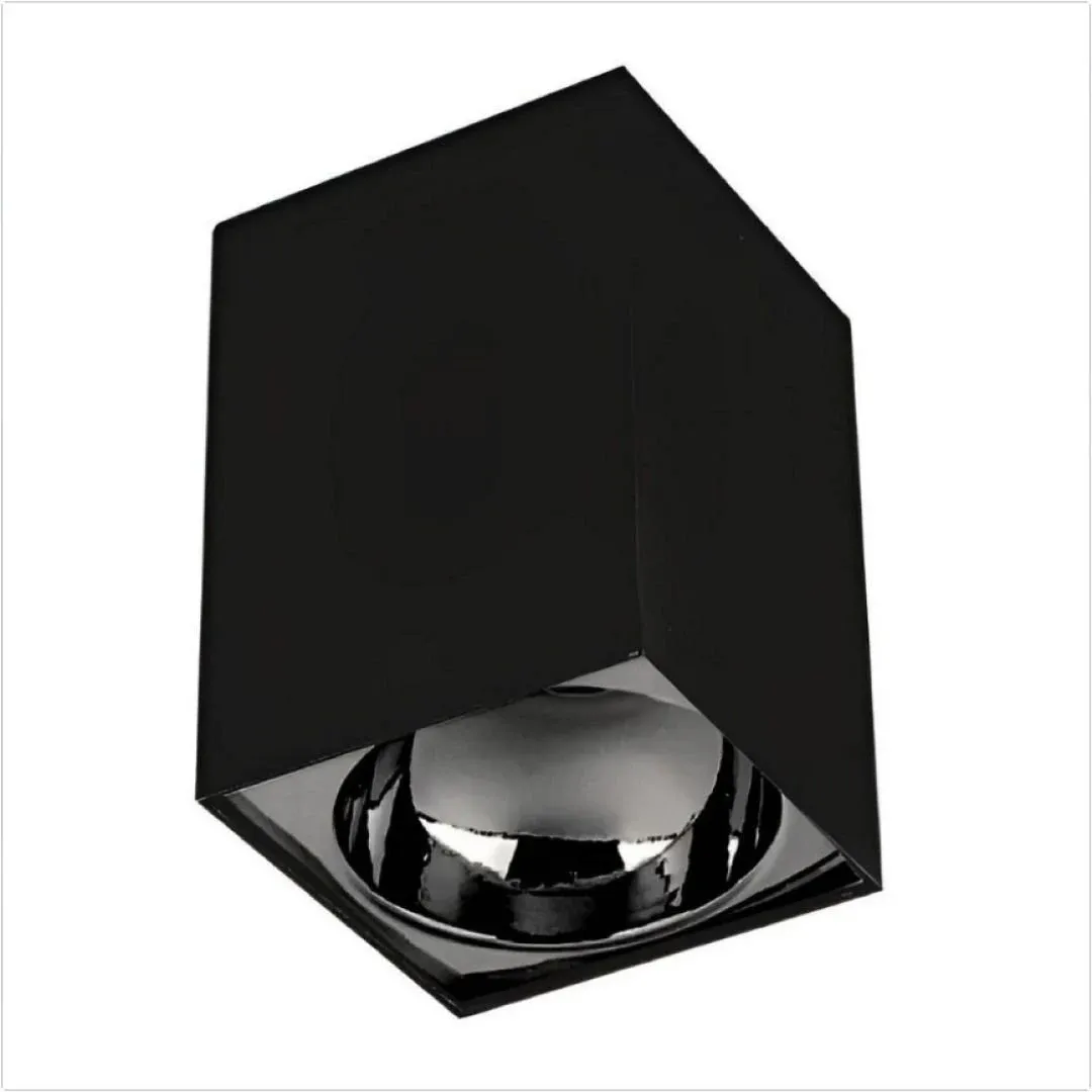 K2 Siyah-Krom Gold Fırat Kare Sıva Üstü Spot