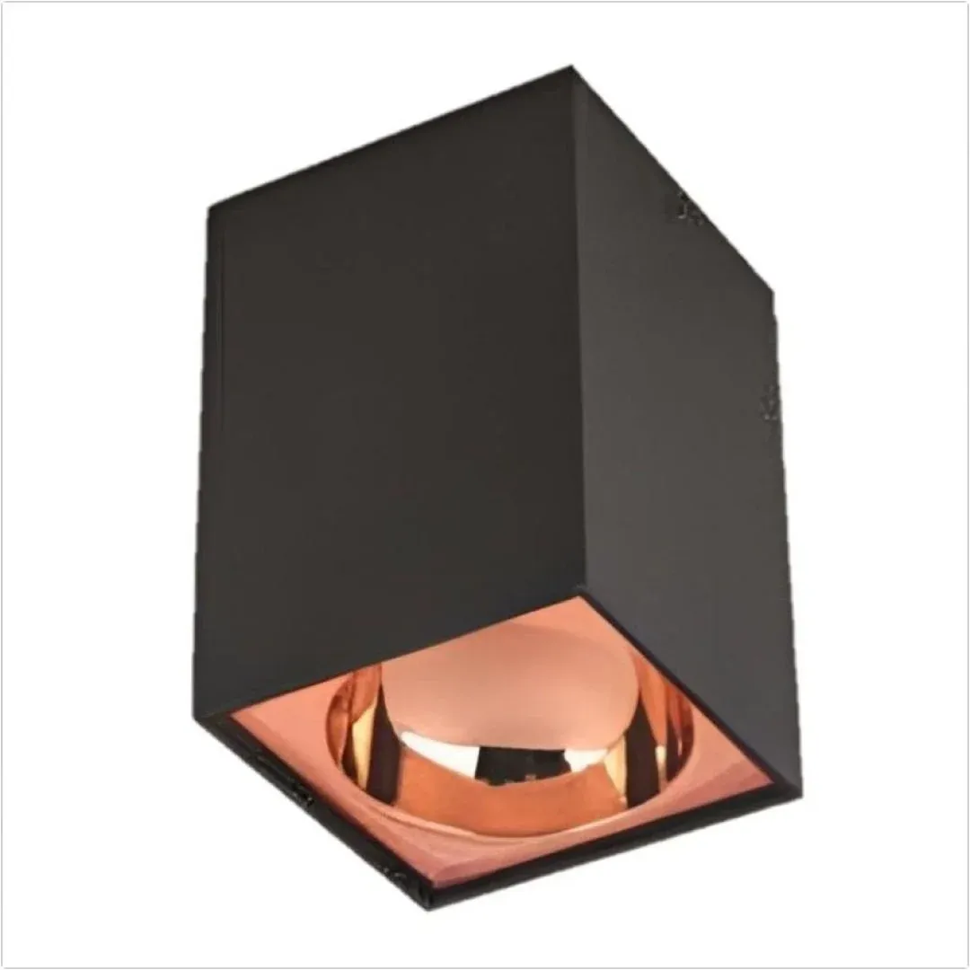 K2 Siyah-Rose Gold Fırat Kare Sıva Üstü Spot