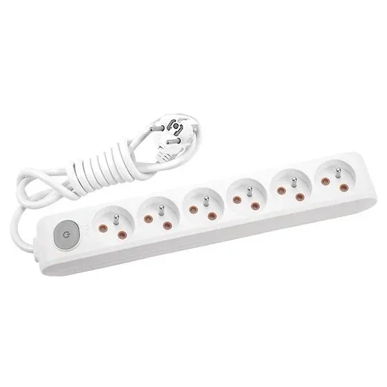 Viko Multi-Let Altılı Priz Anahtarlı Ups Topraklı Kablolu Çocuk Kor. 2 Metre Beyaz