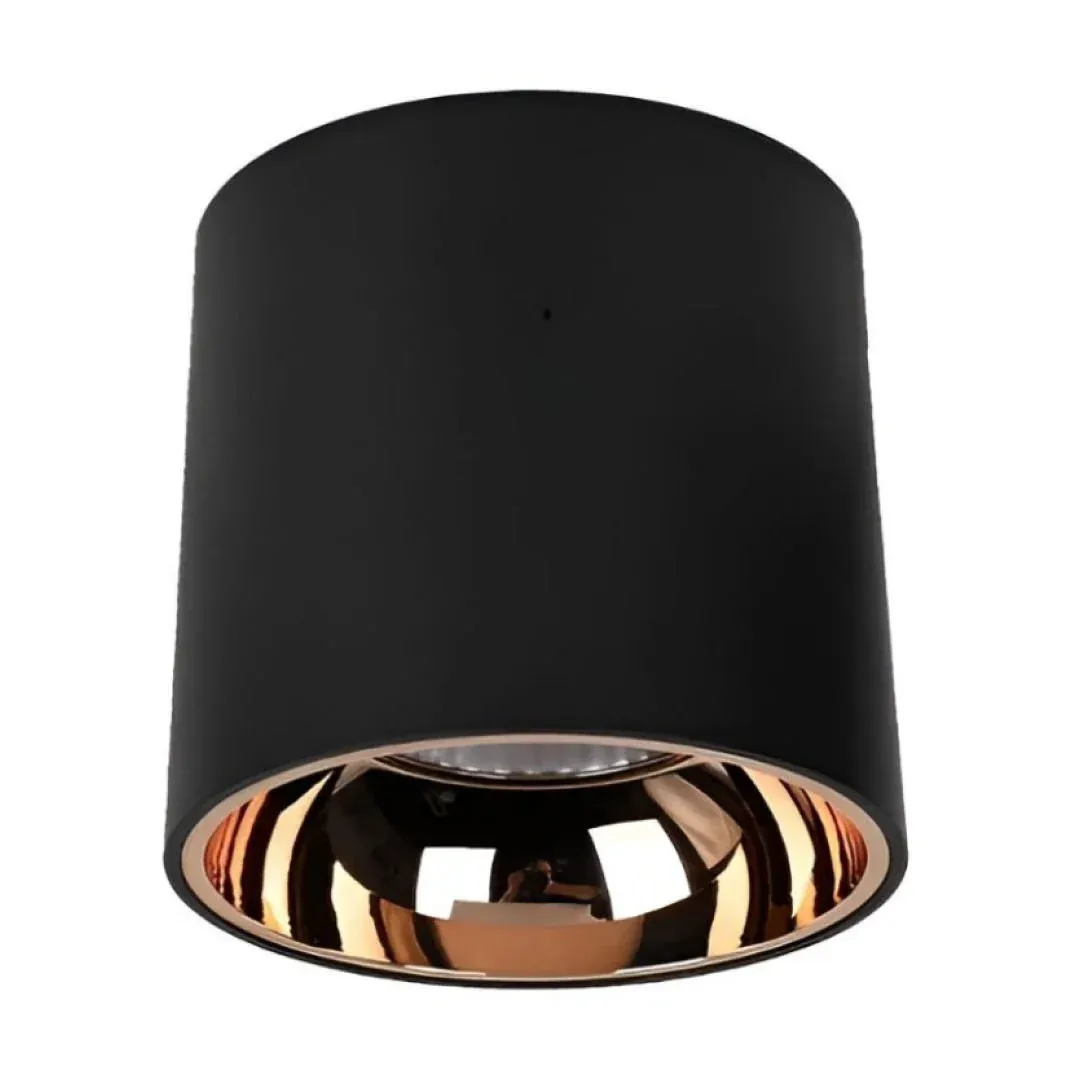 K2 Siyah-Rose Gold Ceyhan Yuvarlak Sıva Üstü Spot