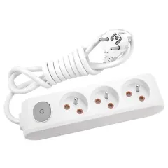 Viko Multi-Let Üçlü Priz Anahtarlı Ups Topraklı Kablolu Çocuk Kor. - 2 Metre - Beyaz