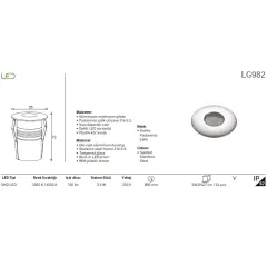 Jupiter Lg982 S Led'li Yer Armatürü 3,6w (3000k)