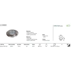 Jupiter Lg980 S Led'li Deck Armatür 0,8w (3000k)