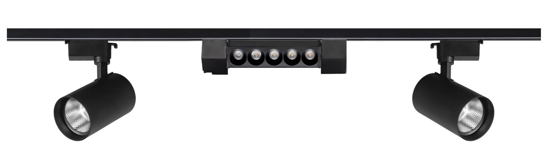 Armatür Ray Spot Seti 2x30W Led Spot 1x10W Mercekli Lineer Siyah 1 Metre