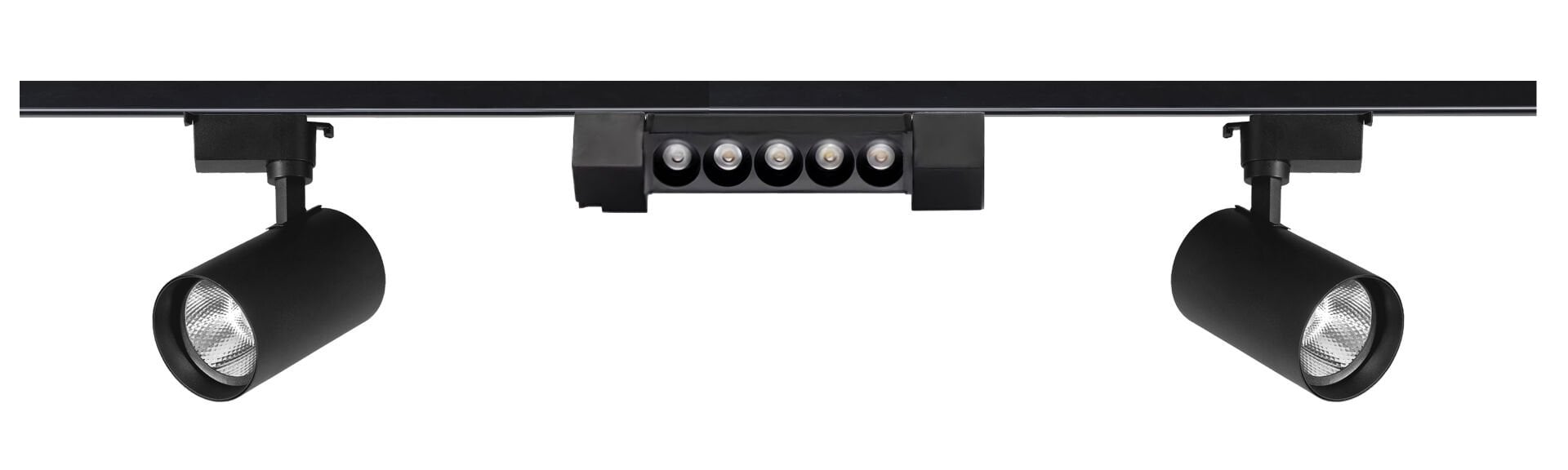 Armatür Ray Spot Seti 2x30W Led Spot 1x10W Mercekli Lineer Siyah 1 Metre