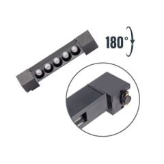 Armatür Ray Spot Seti 2x30W Led Spot 1x10W Mercekli Lineer Siyah 1 Metre