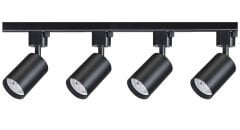 Armatür Ray Spot Takımı 4'lü 7W Siyah 1 Metre