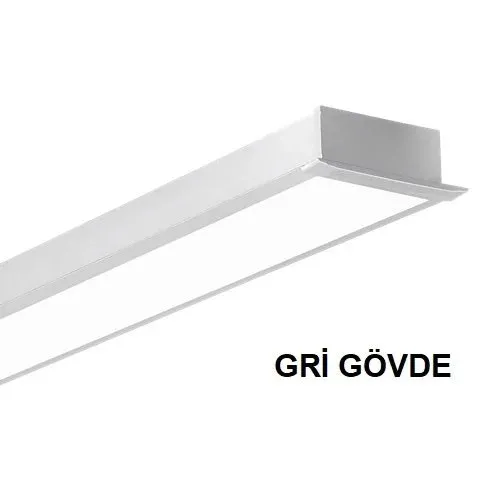 Lamptime Lineer Armatür Sıva Altı 220v-36w 100x50 Gri Kasa 120cm 6500k Beyaz Işık Sürücülü