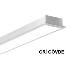 Lamptime Lineer Armatür Sıva Altı 220v-36w 100x50 Gri Kasa 120cm 6500k Beyaz Işık Sürücülü