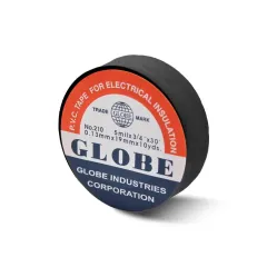 Globe Siyah İzole Bant (19mm x 10m) | PVC Elektrik Bandı