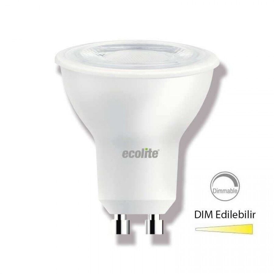 Ecolite Dim Gu10 Led Spot Ampul 6w 580 Lümen 3000k Sarı Işık