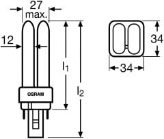 Osram Ampul Dulux D/E 26w 865 Beyaz Işık 4 Pinli