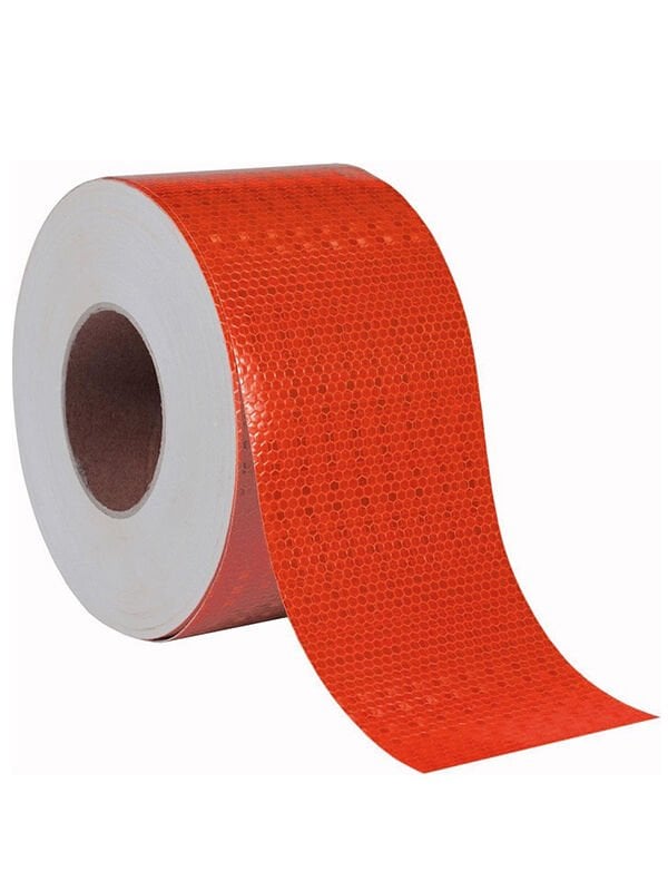 Reflektörlü Reflektif Fosforlu Şerit İkaz Bandı Kırmızı