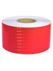 Reflektörlü Reflektif Fosforlu Şerit İkaz Bandı Kırmızı