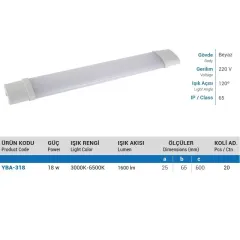 Ycl 18w Yatay Bant Armatür 60cm Gün Işığı Ip65