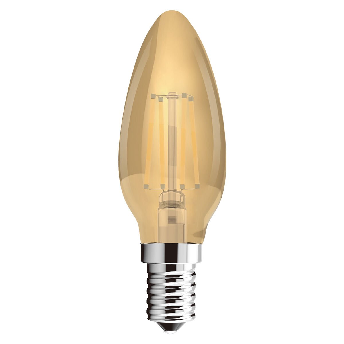 Ecolite Filament Flame Led Ampul 4w 4000k Ilık Beyaz Gold Cam