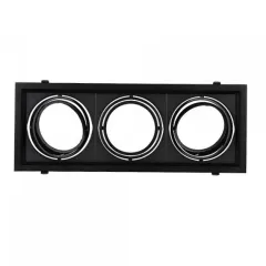 Ycl Ar111 Led Spot Kasası Üçlü Siyah
