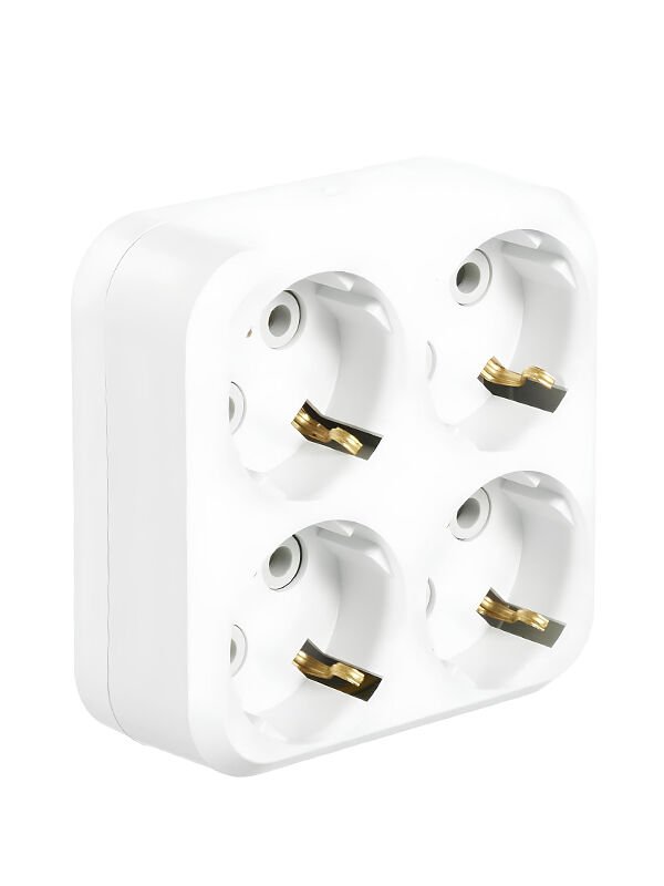 Makel Golyat Kare Tip 4'lü Topraklı Priz Beyaz