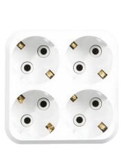 Makel Golyat Kare Tip 4'lü Topraklı Priz Beyaz