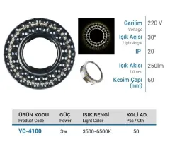 Ycl 3w Smd Ledli Cam Spot Gün Işığı