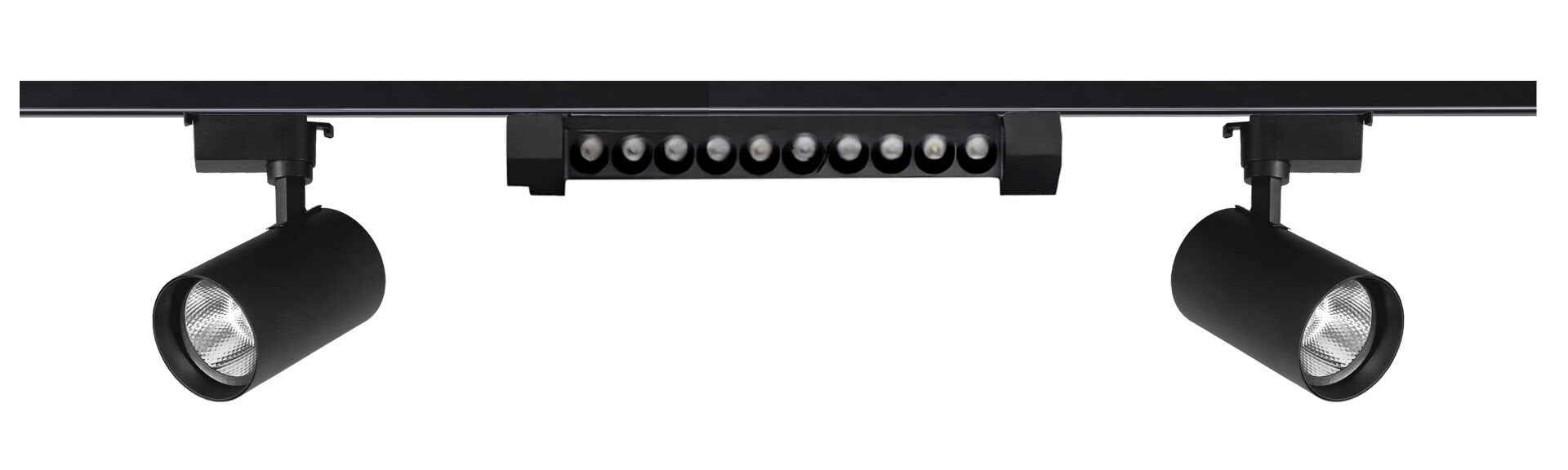 Armatür Ray Spot Seti 2x30W Led Spot 1x20W Mercekli Lineer Siyah 1 Metre