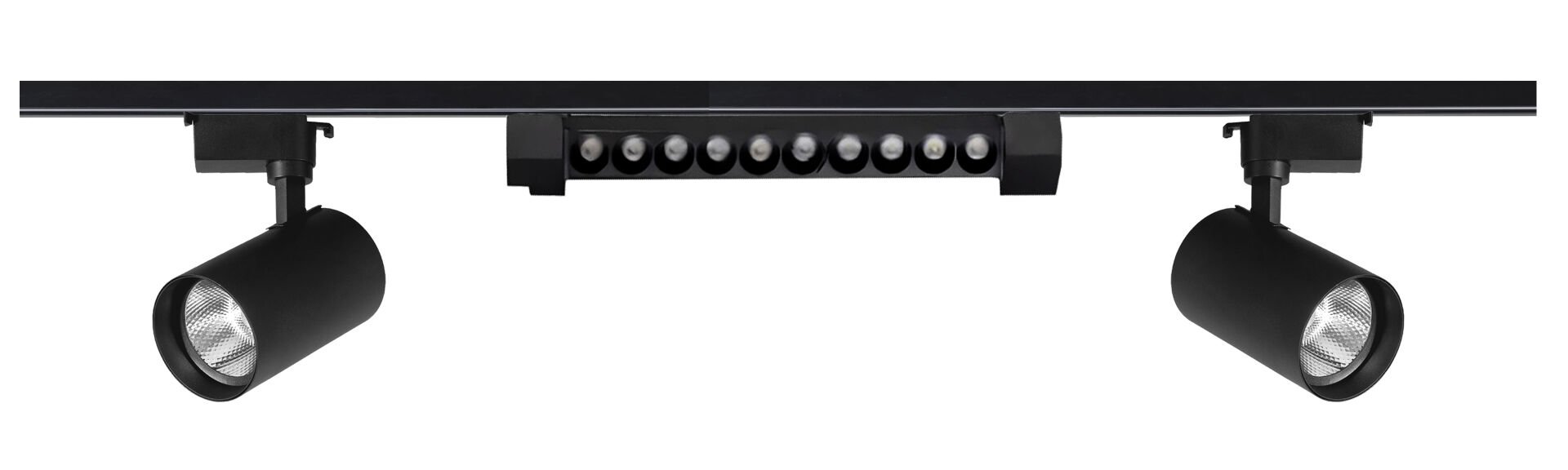 Armatür Ray Spot Seti 2x30W Led Spot 1x20W Mercekli Lineer Siyah 1 Metre