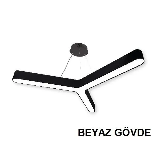 Lamptime Sarkıt Armatür 80x80 Yıldız 120cm 90w Beyaz Gövde 6500k Beyaz Işık