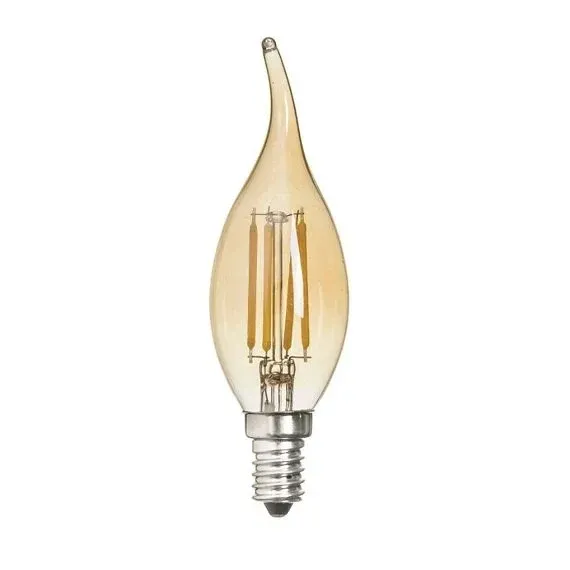 K2 4w E14 Led Flamanlı Kıvrık Buji Ampul 2700k Sarı Işık