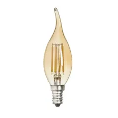K2 4w E14 Led Flamanlı Kıvrık Buji Ampul 2700k Sarı Işık
