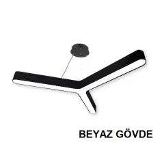 Lamptime Sarkıt Armatür 80x80 Yıldız 120cm 90w Beyaz Gövde 3000k Sarı Işık