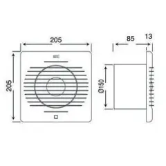 Horoz Plastik Fan Gümüş 150 15cm