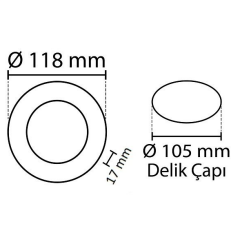 Cata CT-5145 6W Panel Led Armatür Sıva Altı Slim Panel