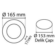 Cata CT-5147 12W Panel Led Armatür Sıva Altı Slim Panel