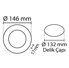 Cata CT-5146 9W Panel Led Armatür Sıva Altı Slim Panel