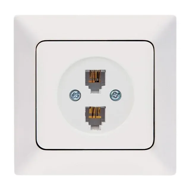 Ne-Ad Aras İkili Numeris Telefon Prizi RJ11 + RJ11 - Çerçeve Hariç