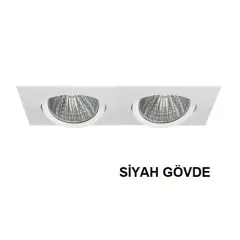 Lamptime Sıva Altı Cob Downlıght 2x15w İkili Kare Siyah Gövde 6500k Beyaz Işık