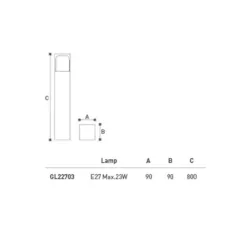 Led Bahçe Çim Armatürü Bollard 80cm Lh-22703