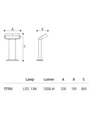 Led Bahçe Armatürü Bollard 80 Cm Lh-17703