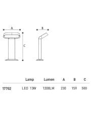 Led Bahçe Armatürü Bollard 50 Cm Lh-17702