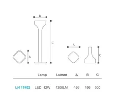 Led Bahçe Armatürü Bollard 50 Cm Lh17402