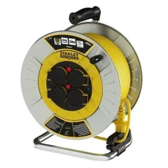 Stanley St-Mc Metal Ip44 4 Soketli 25 Metre Makaralı Kablo 3X1,5Mm Sarı Kablo