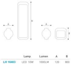 Led Bahçe Armatürü Bollard 80 Cm Lh-16403