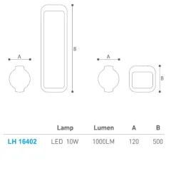 Led Bahçe Armatürü Bollard 50 Cm Lh-16402